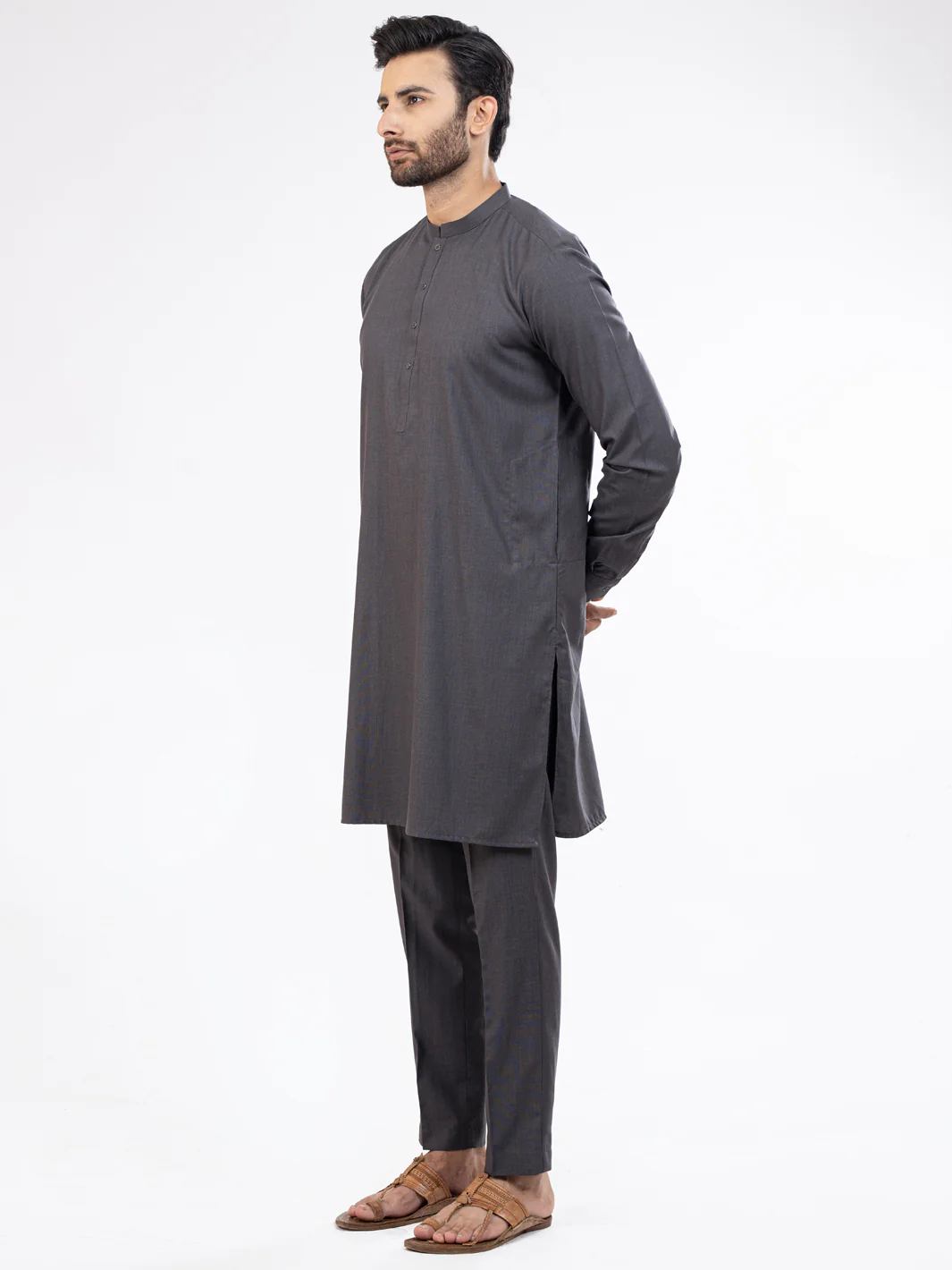 GREY BLENDED KURTA TROUSERS | AL-KT-US-2917/AM-8431A - Image 3