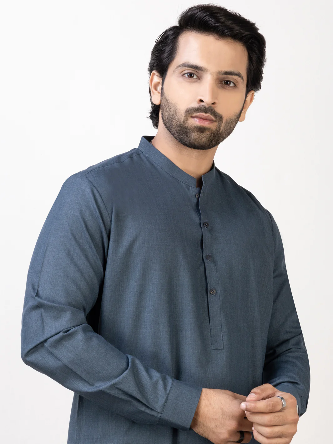 BLUE VISCOSE KURTA TROUSERS | AL-KT-US-2918/AM-8431B - Image 2