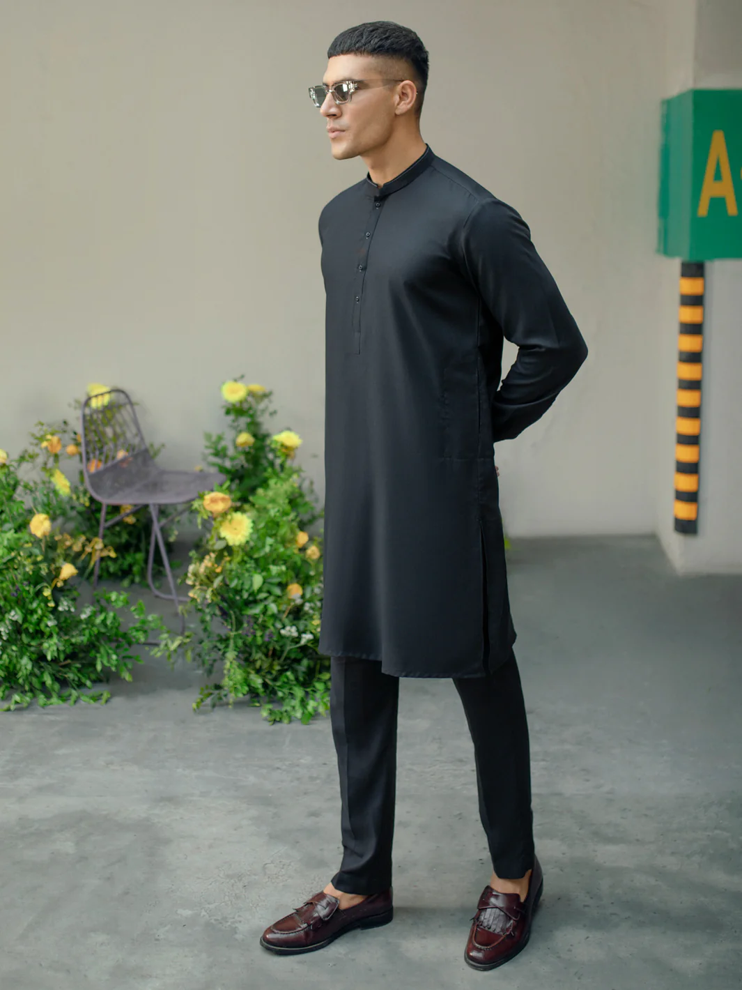 BLACK BLENDED KURTA TROUSERS | AL-KT-US-2944/AM-5087D - Image 4