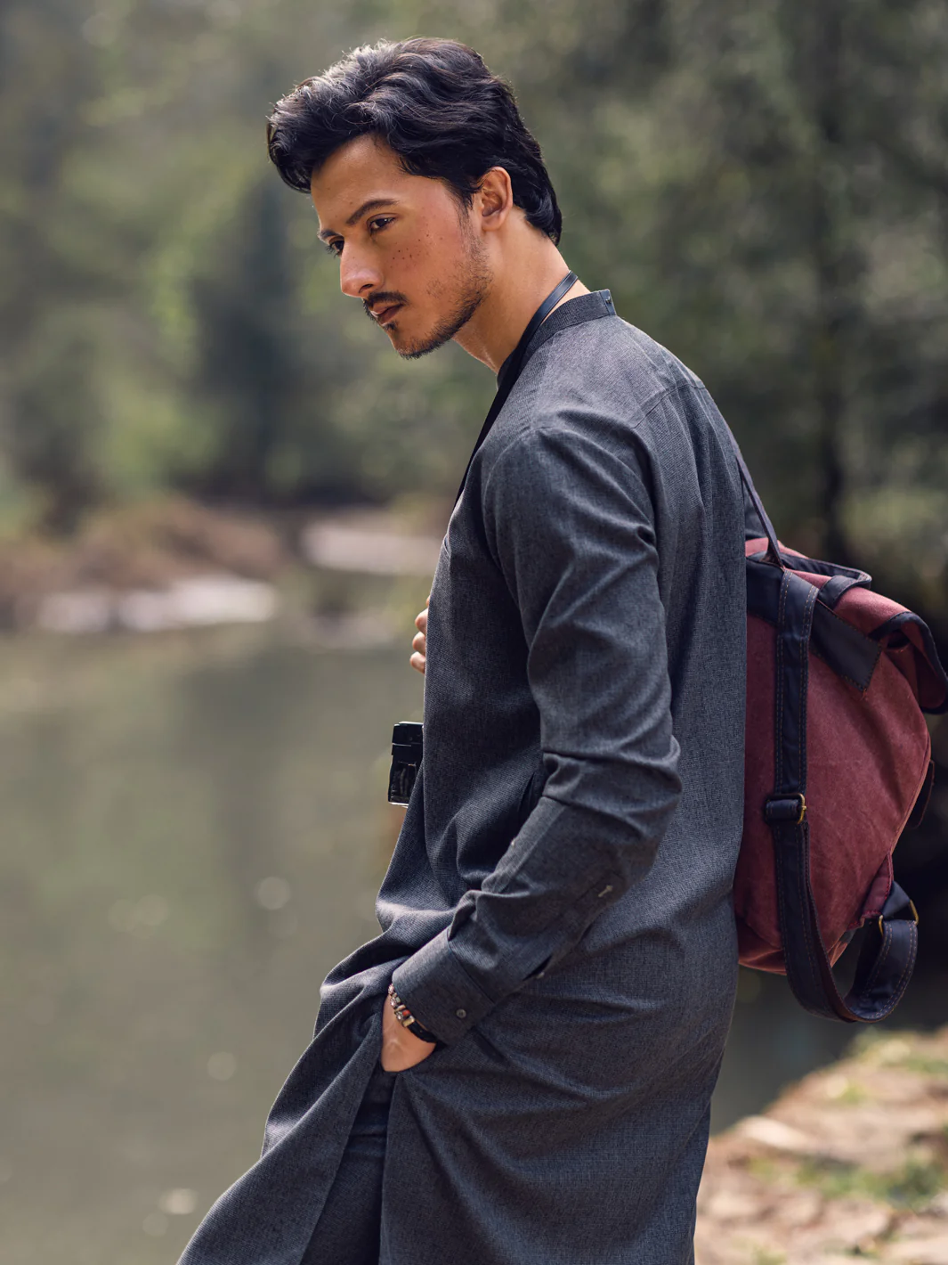GREY BLENDED KURTA TROUSERS | AL-KT-US-2961/AM-6147B - Image 4