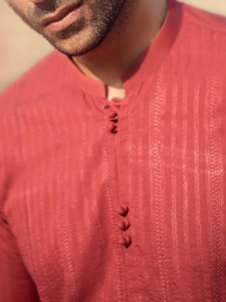 RED KURTA TROUSERS | AL-KT-US-921 V-3 2021 - Image 2