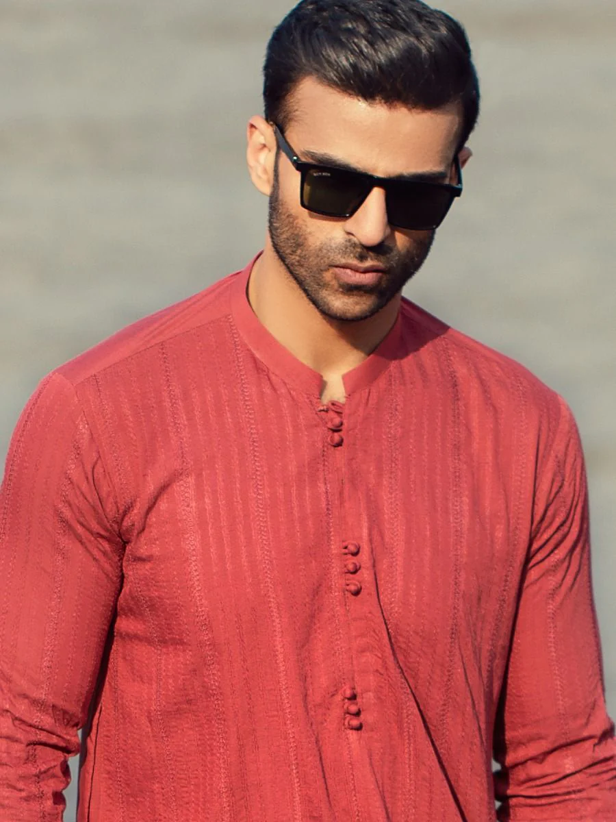 RED KURTA TROUSERS | AL-KT-US-921 V-3 2021 - Image 3