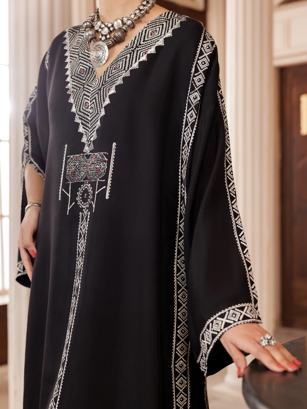 BLACK MAPLE SILK KURTI | AL-LK-1004/AM-2329A - Image 3