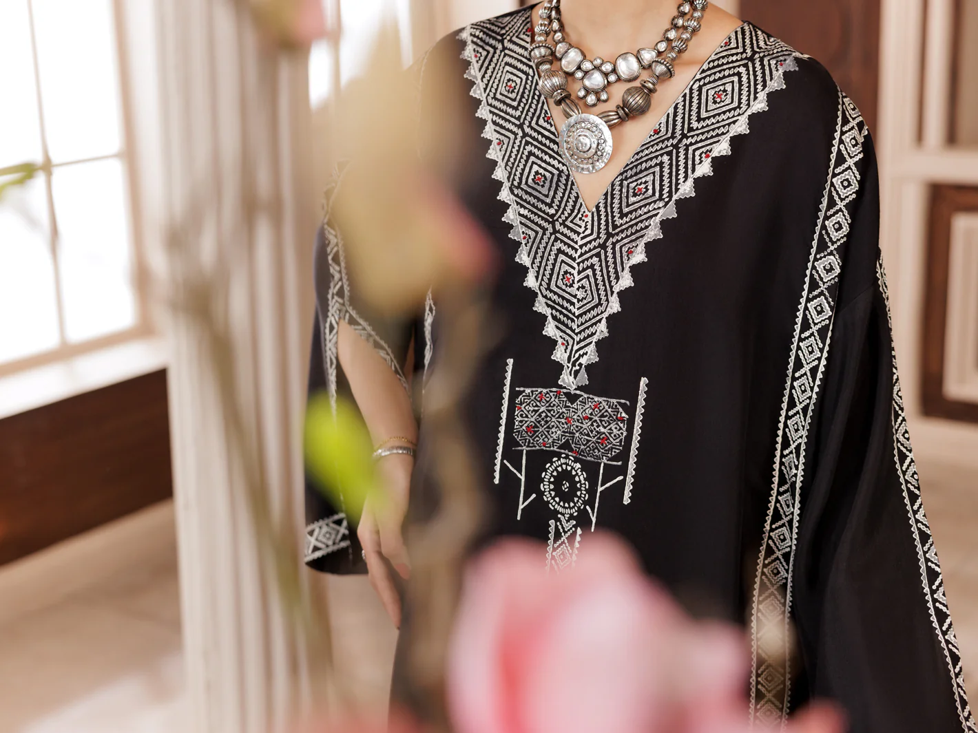 BLACK MAPLE SILK KURTI | AL-LK-1004/AM-2329A - Image 5