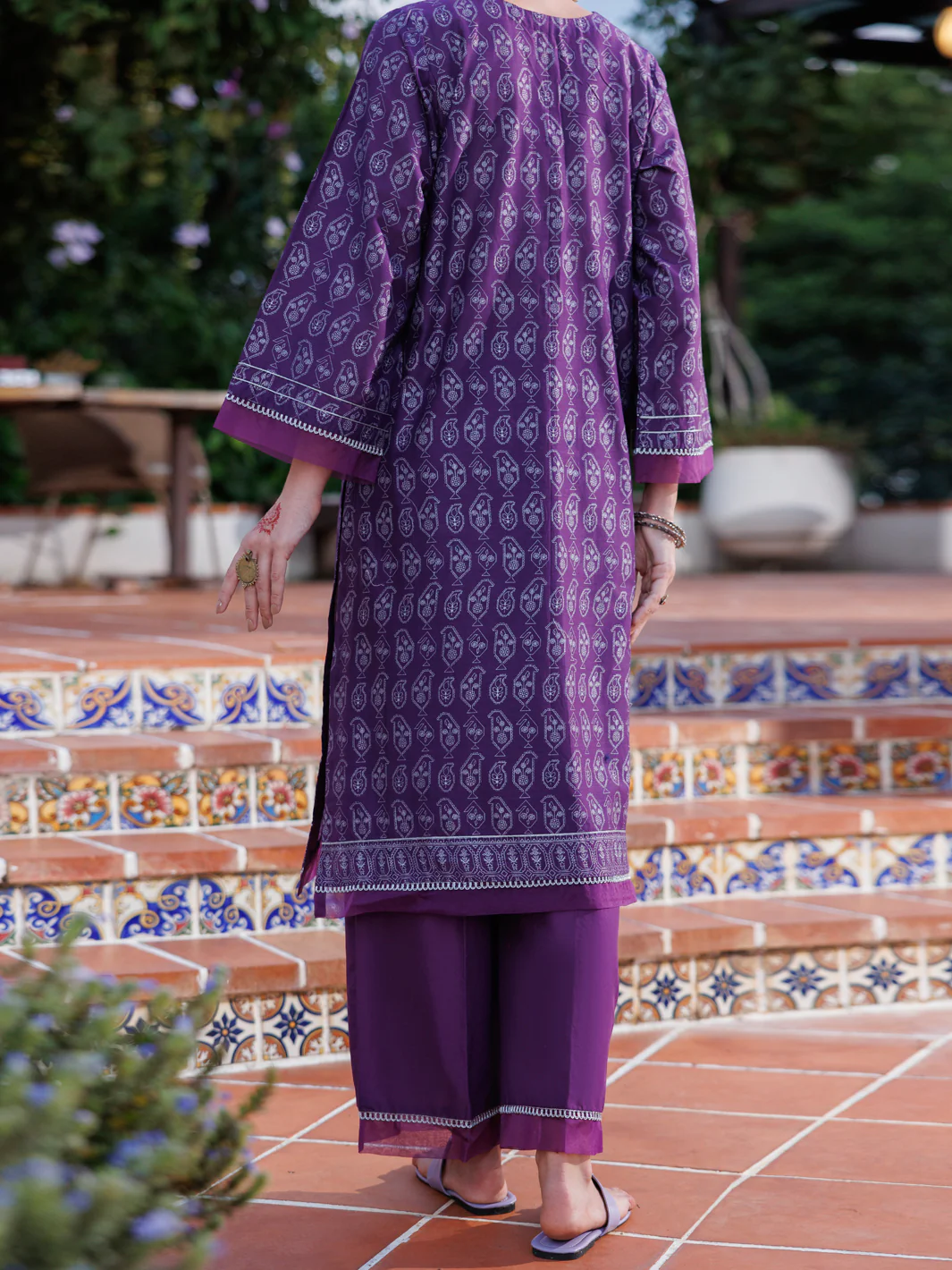 PURPLE LAWN KURTI | AL-LK-1032/FB-1032A - Image 2