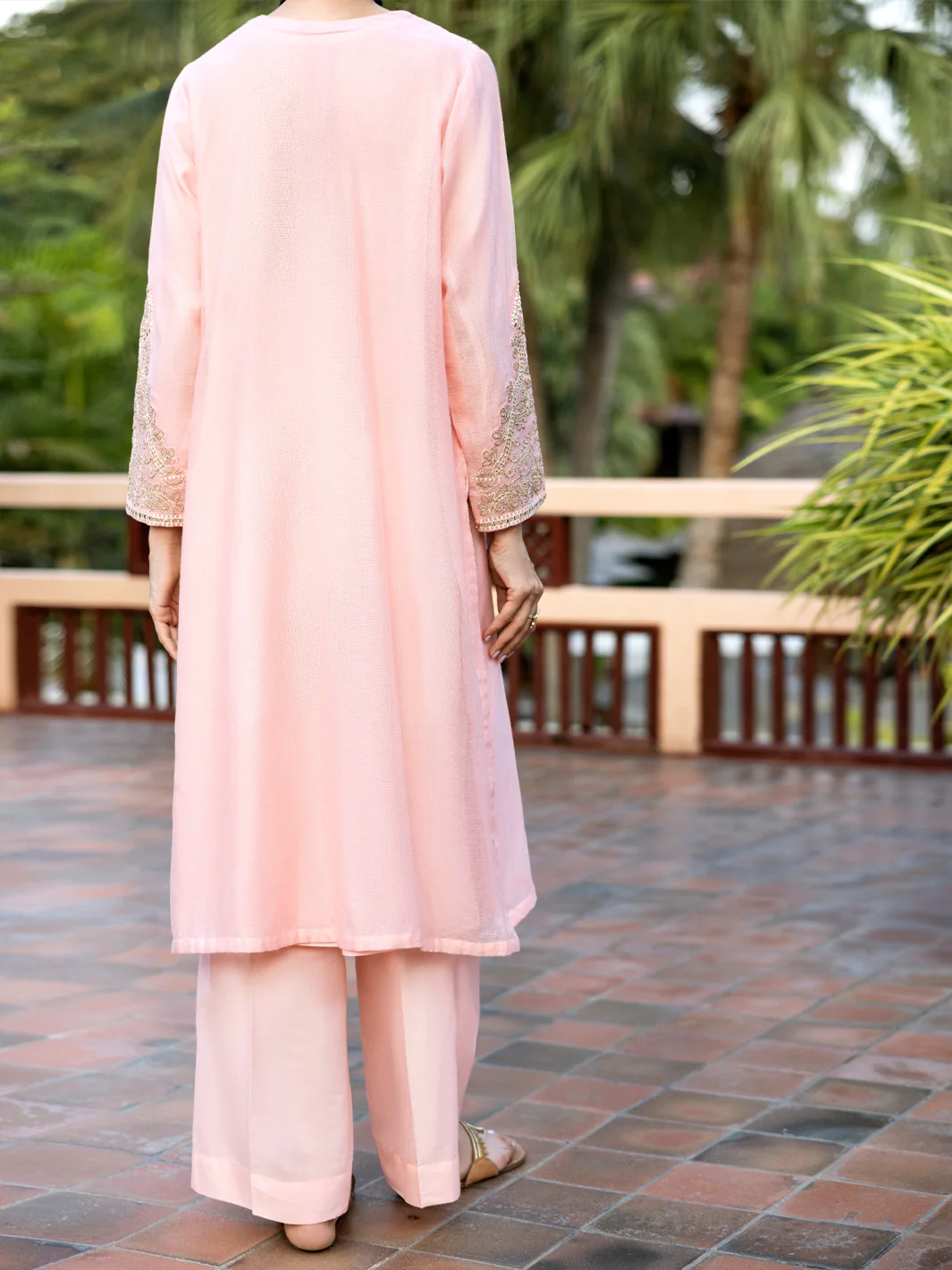 PINK KHADDI NET KURTI | AL-LK-1034/AM-3146A - Image 2