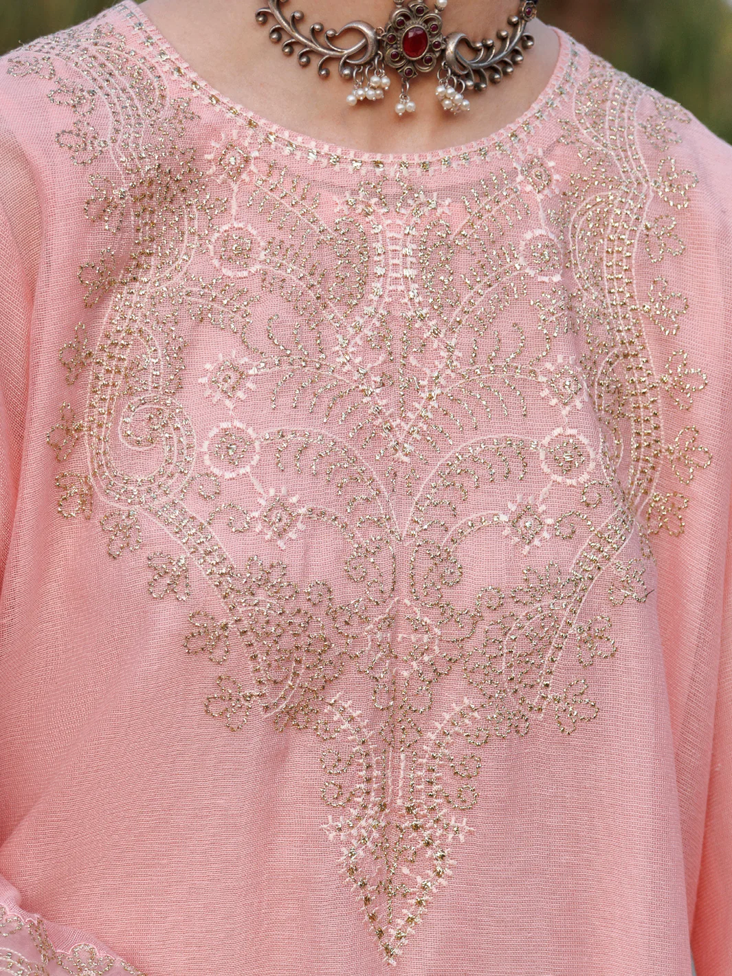 PINK KHADDI NET KURTI | AL-LK-1034/AM-3146A - Image 4