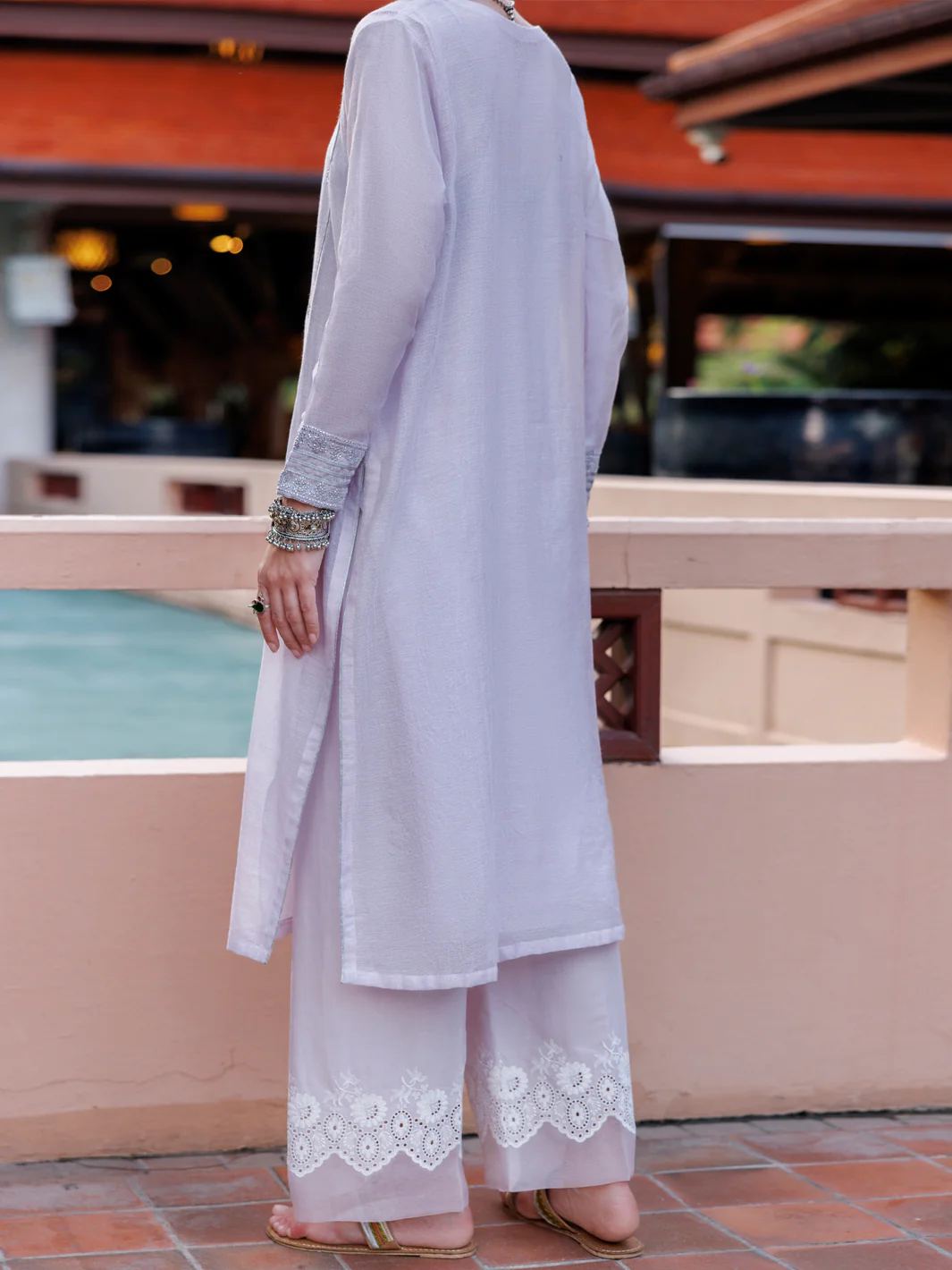 LIGHT PURPLE KHADDI NET KURTI | AL-LK-1036/AM-3146C - Image 2