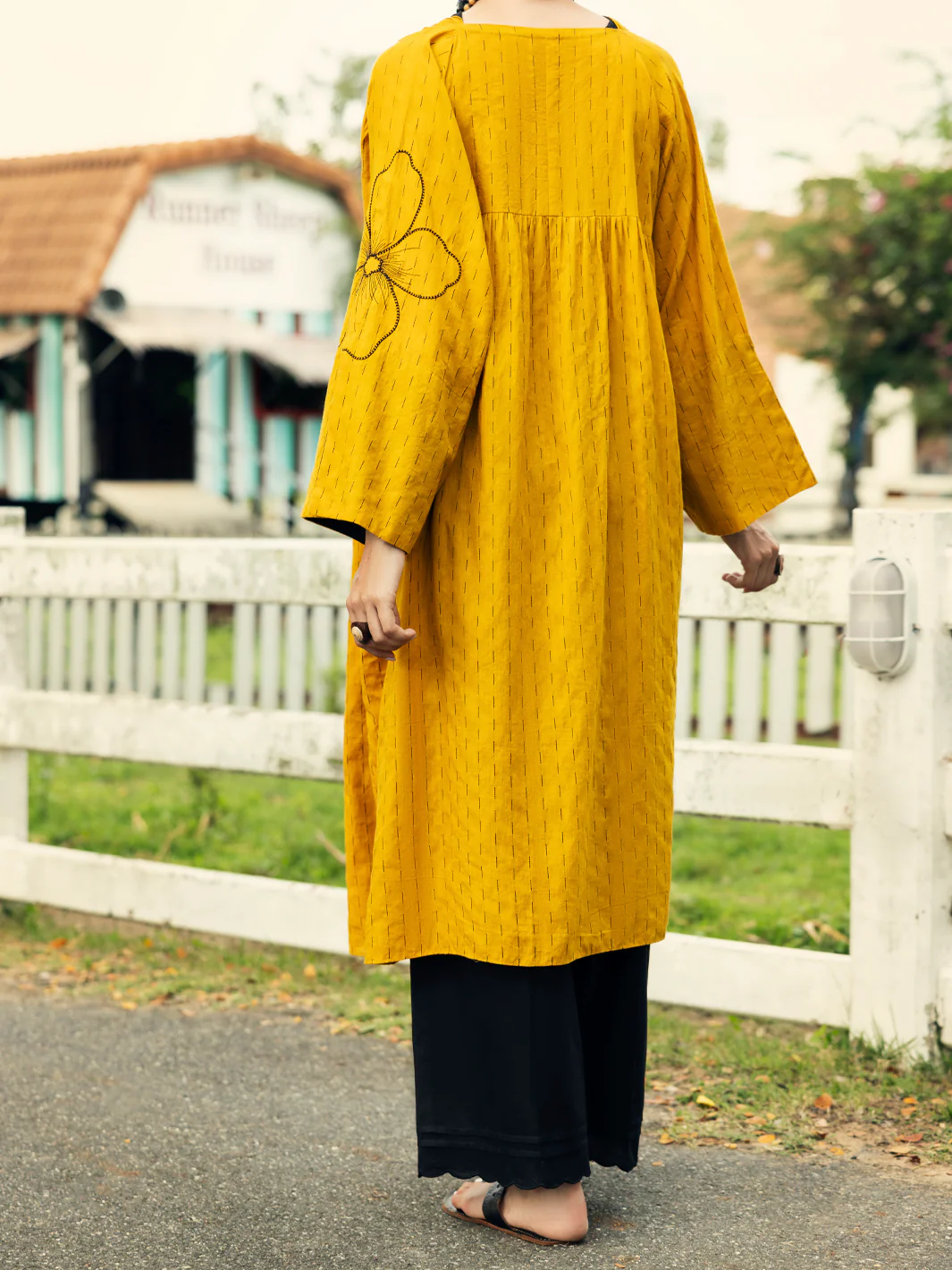 MUSTARD COTTON DOBBY KURTI | AL-LK-1044/FB-1044A - Image 2