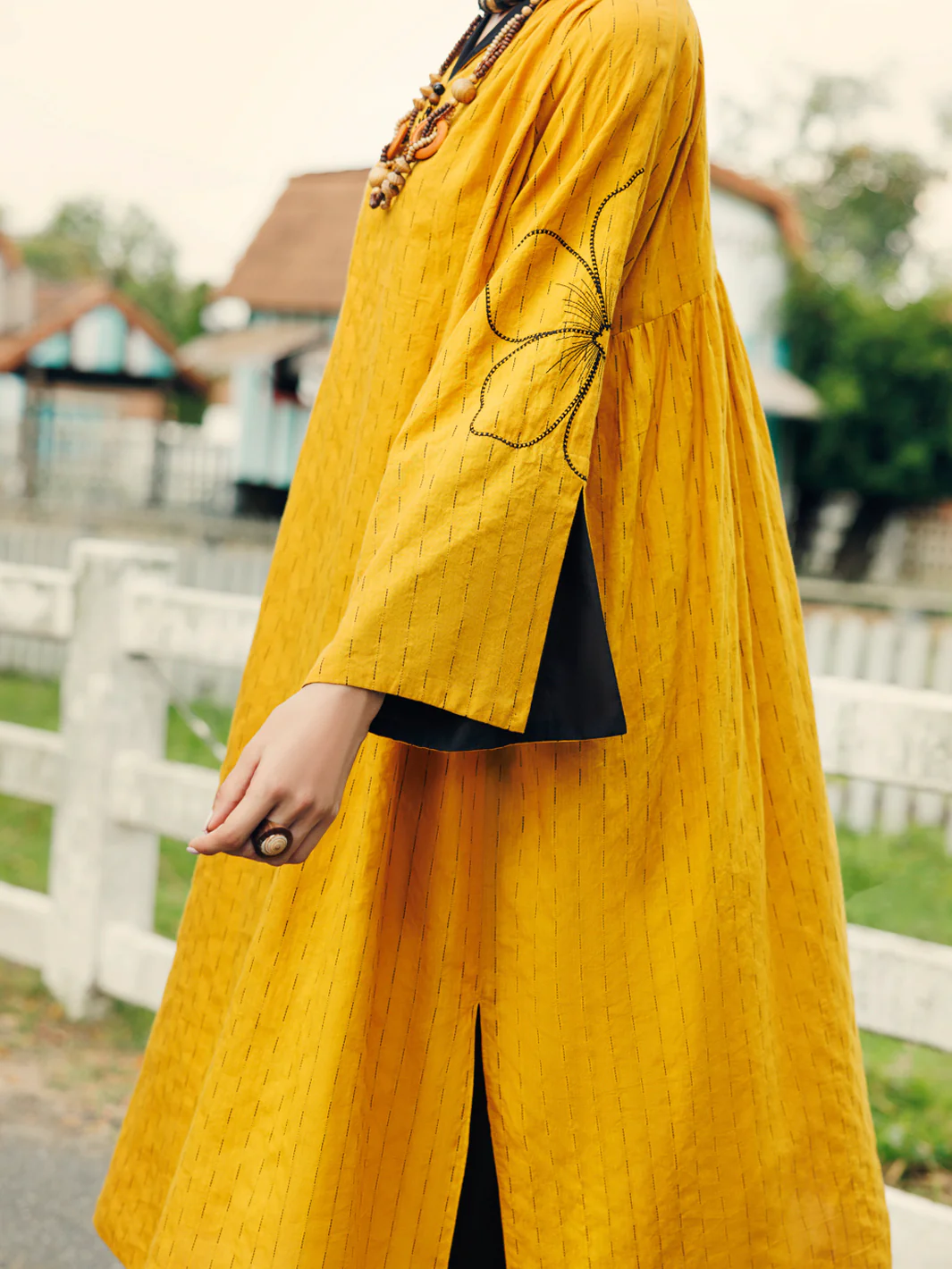 MUSTARD COTTON DOBBY KURTI | AL-LK-1044/FB-1044A - Image 3