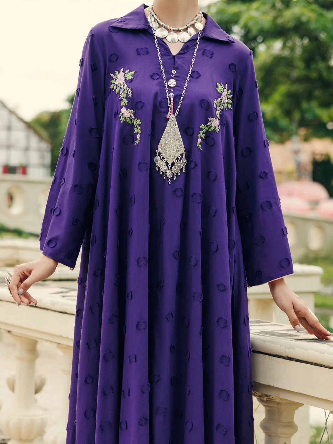 PURPLE COTTON DOBBY KURTI | AL-LK-1046/FB-1046A - Image 3