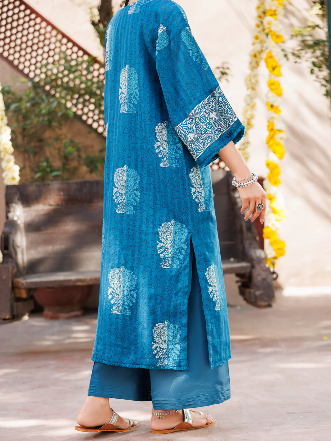 BLUE DOBBY KURTI | AL-LK-1060/FB-1060A - Image 2