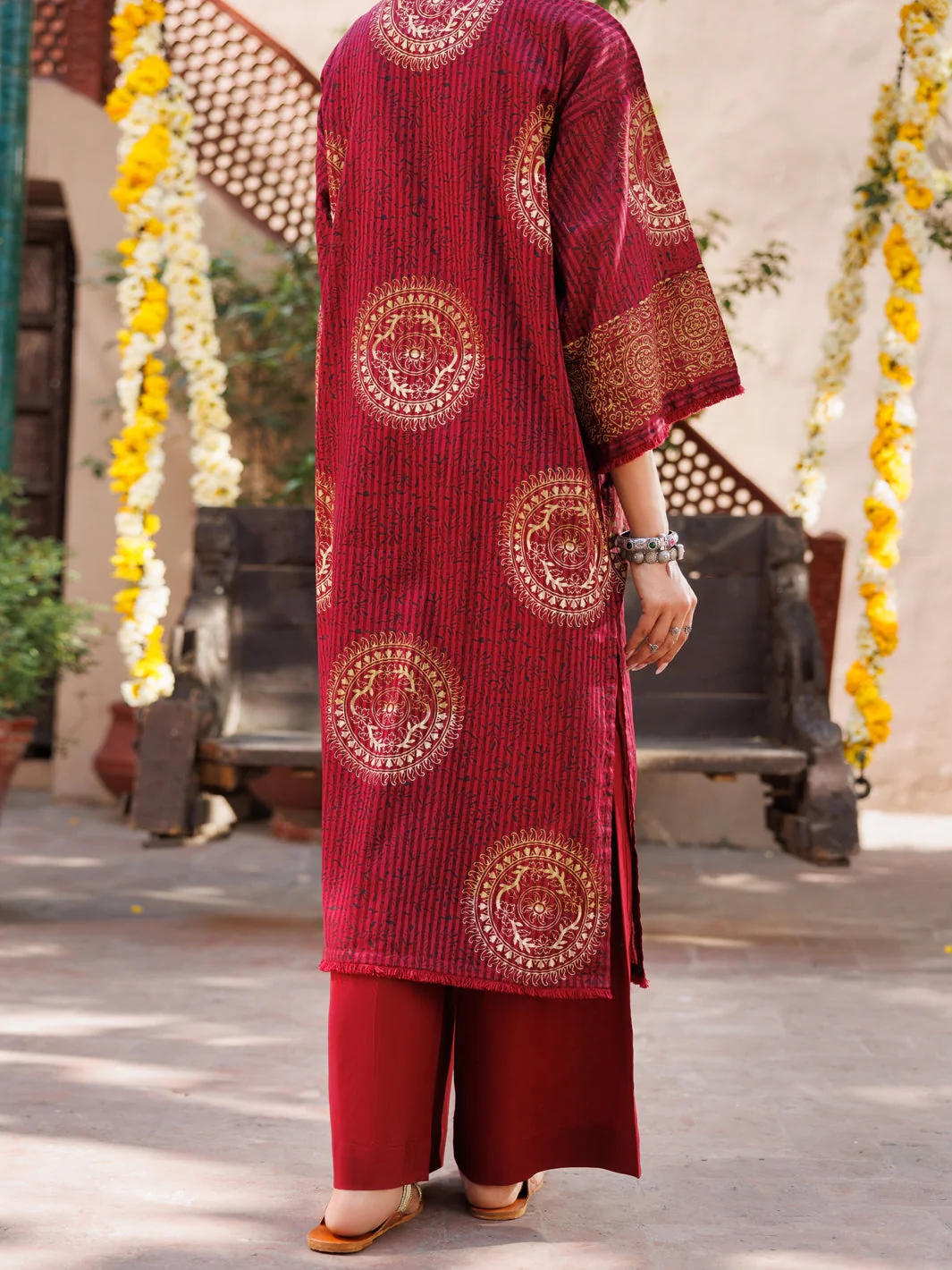 MAROON DOBBY KURTI | AL-LK-1061/FB-1061A - Image 2