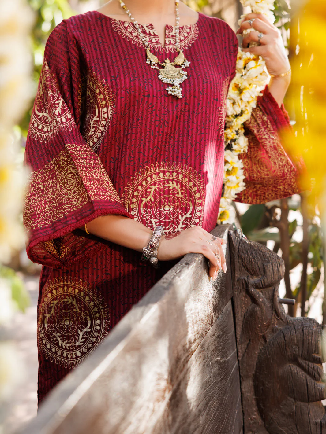 MAROON DOBBY KURTI | AL-LK-1061/FB-1061A - Image 3