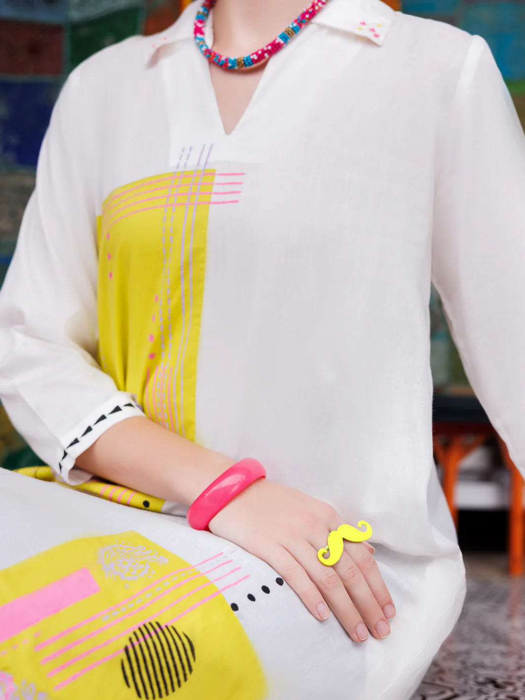 WHITE DYED KURTI | AL-LK-955/RFD - Image 2