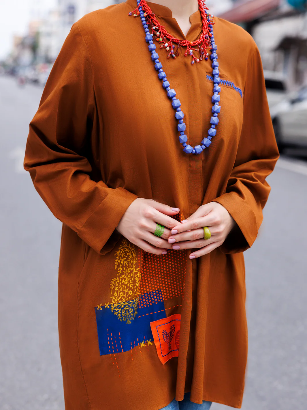 BROWN COTTON LAWN KURTI | AL-LK-956/AM-2244A - Image 3