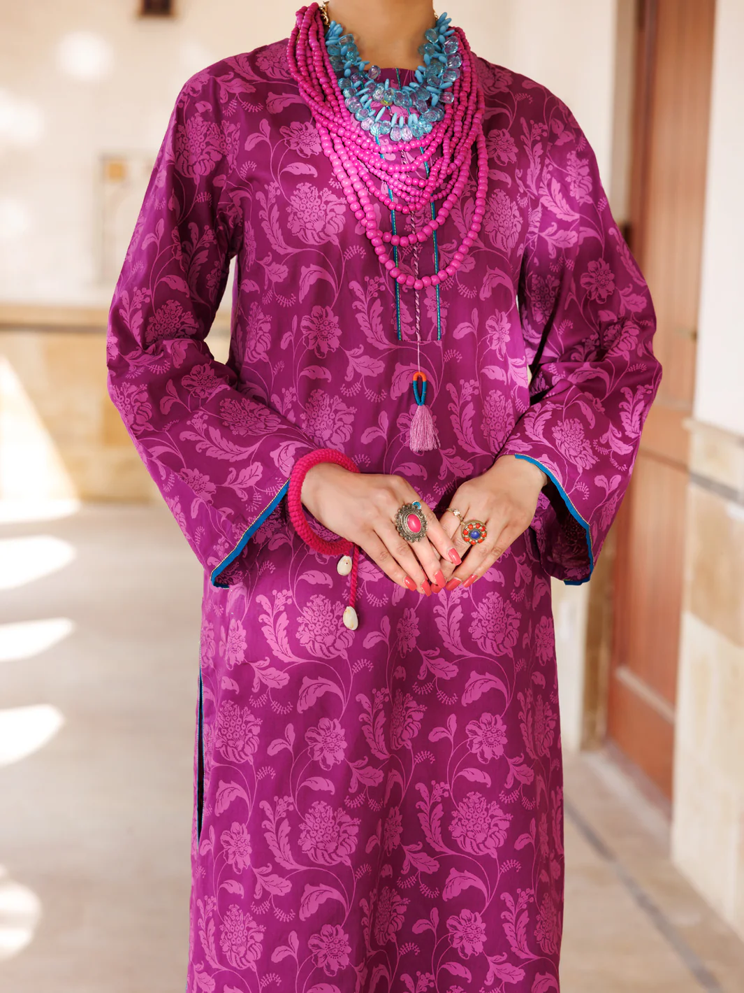 PURPLE CAMBRIC KURTI | AL-LK-967/FB-967A - Image 4