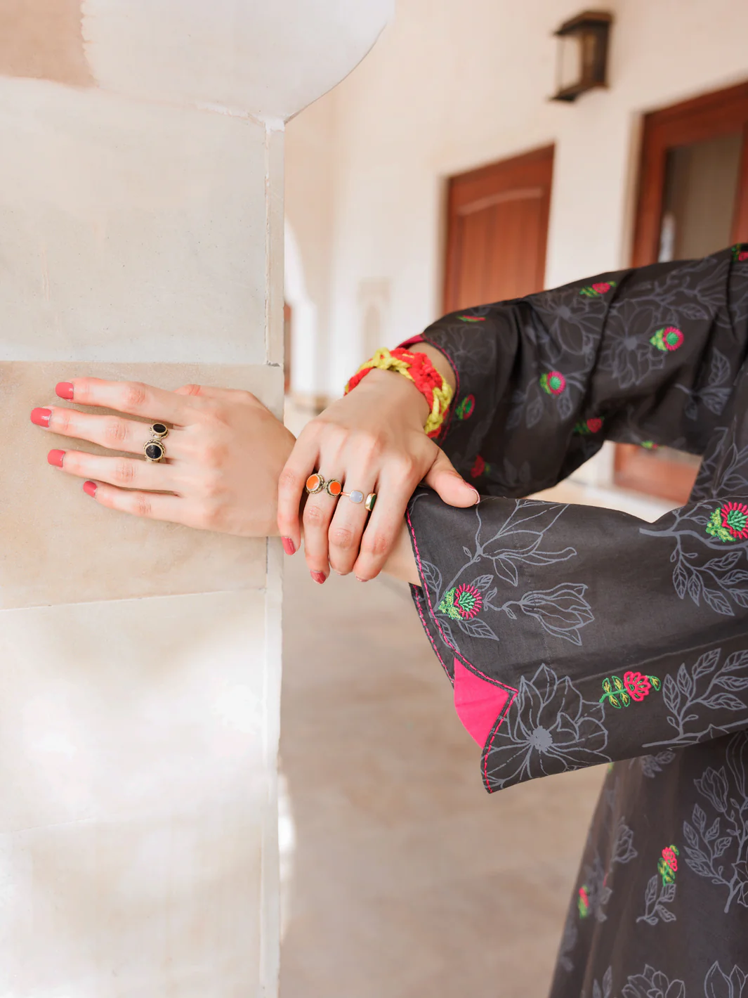 CHARCOAL CAMBRIC KURTI | AL-LK-969/FB-969A - Image 3
