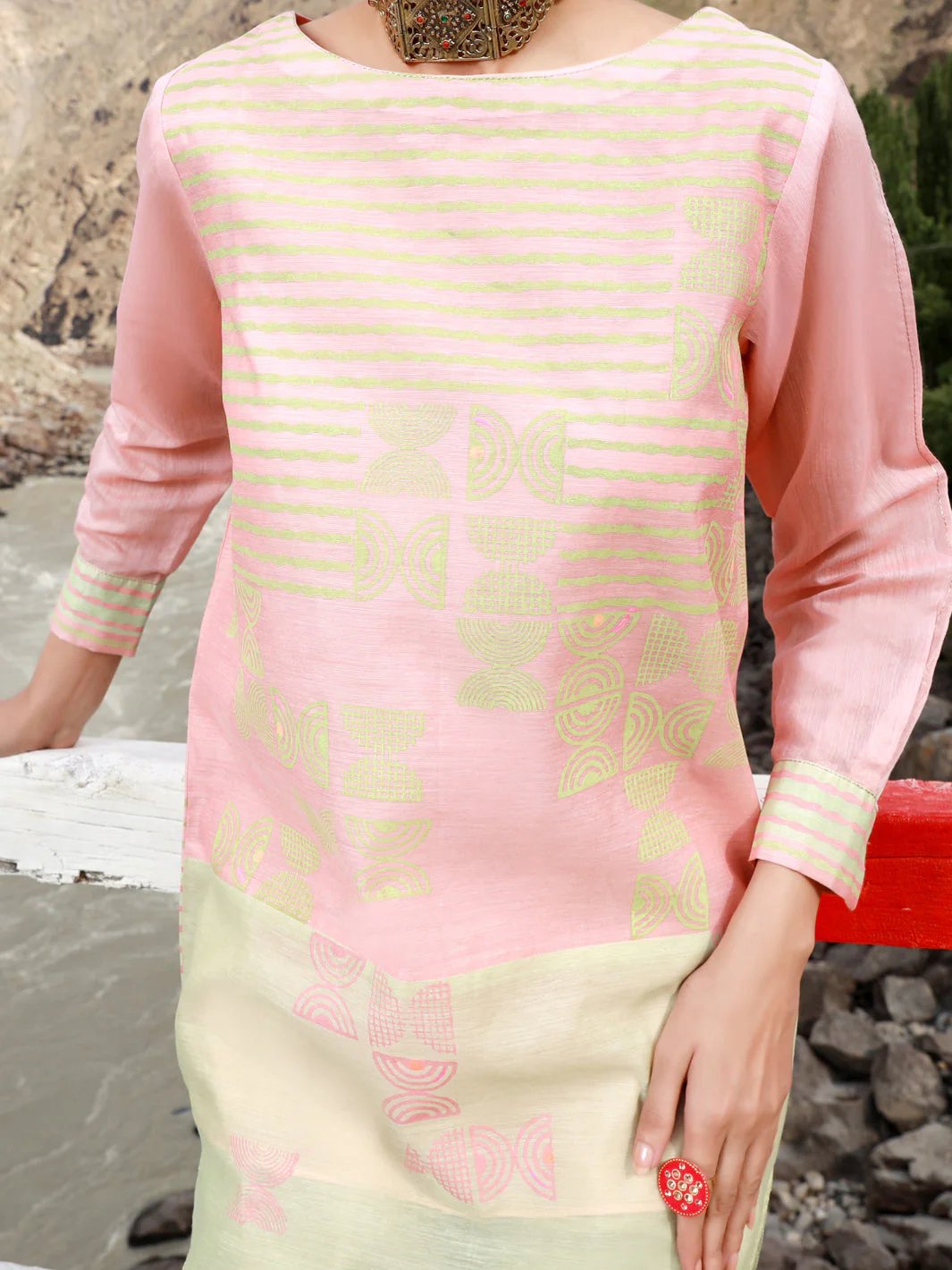 PINK PAPER COTTON KURTI | AL-LK-US-825/AM-2580A - Image 3