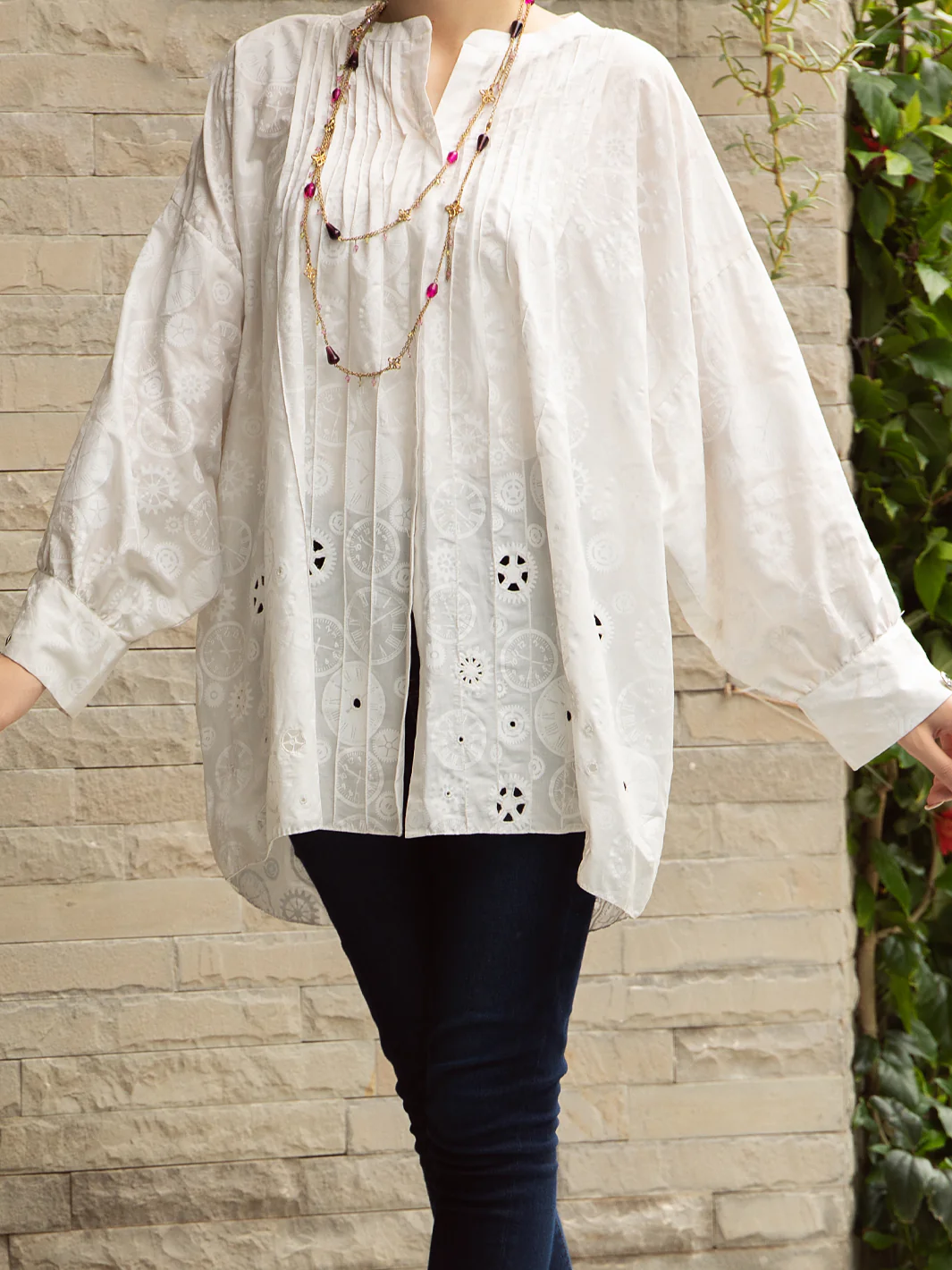 WHITE LAWN KURTI | AL-LK-US-839/FB-839A - Image 4