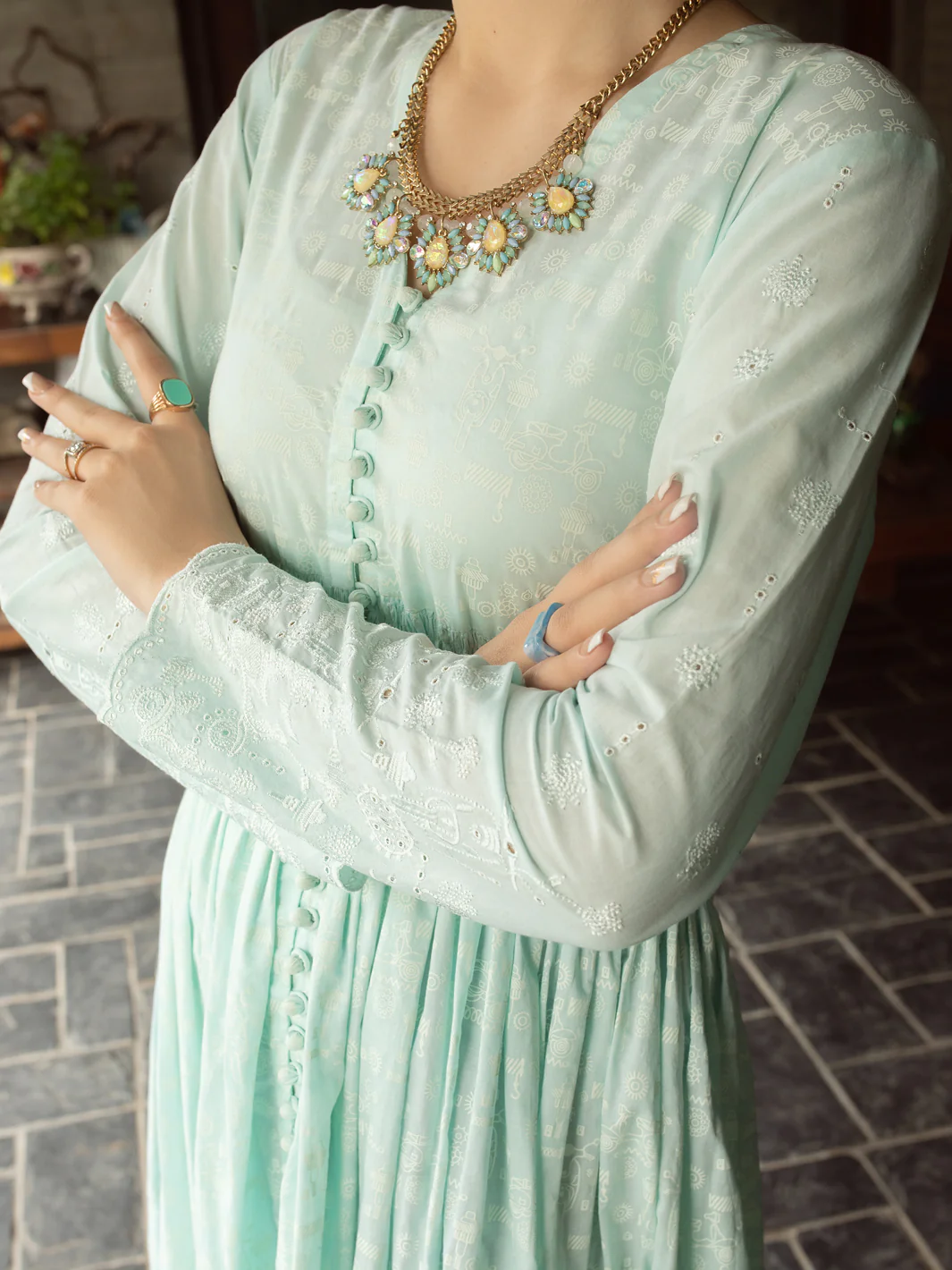 ICE BLUE LAWN KURTI | AL-LK-US-840/FB-840A - Image 3