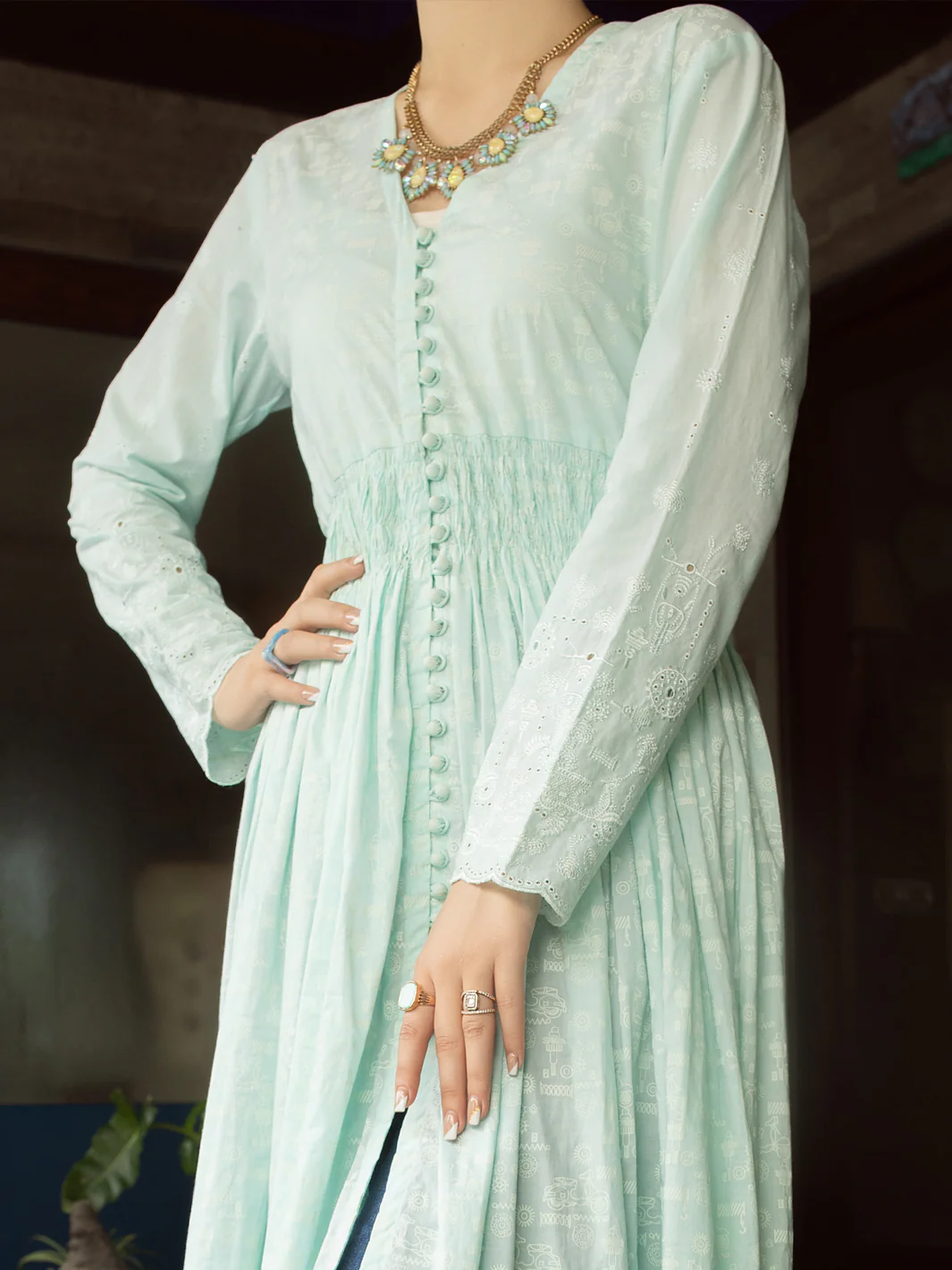 ICE BLUE LAWN KURTI | AL-LK-US-840/FB-840A - Image 4