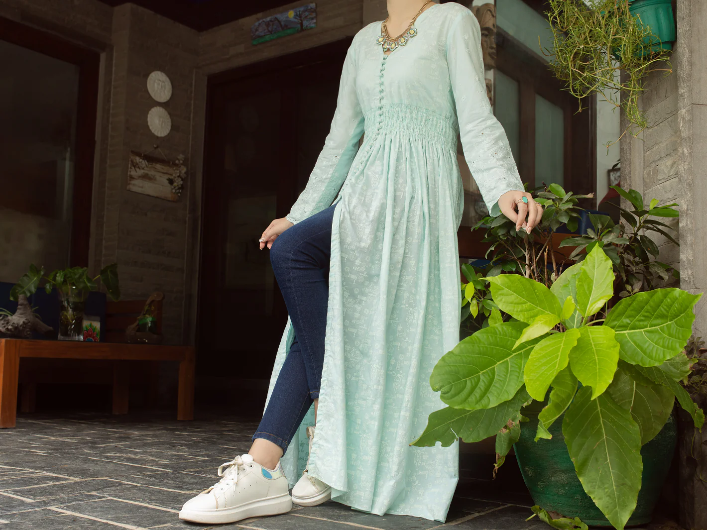 ICE BLUE LAWN KURTI | AL-LK-US-840/FB-840A - Image 6