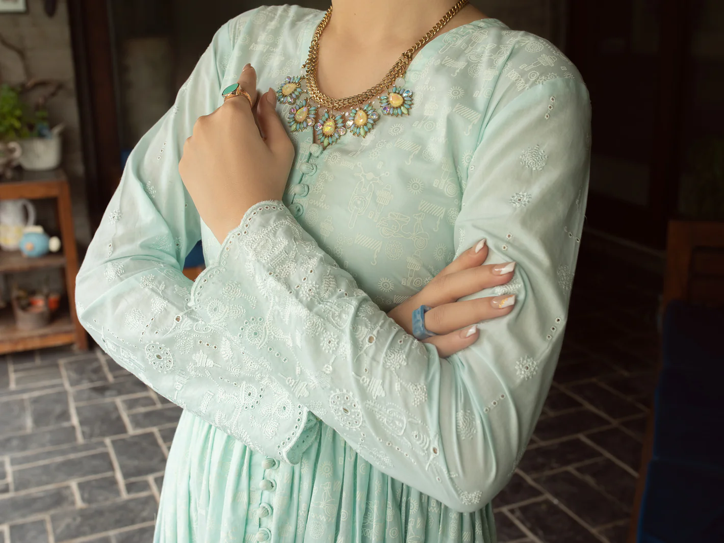 ICE BLUE LAWN KURTI | AL-LK-US-840/FB-840A - Image 7
