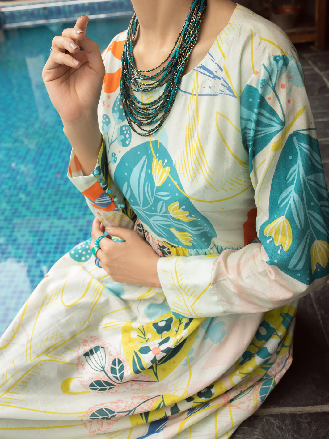 MULTICOLOR CAMBRIC KURTI | AL-LK-US-841/FB-841A - Image 4