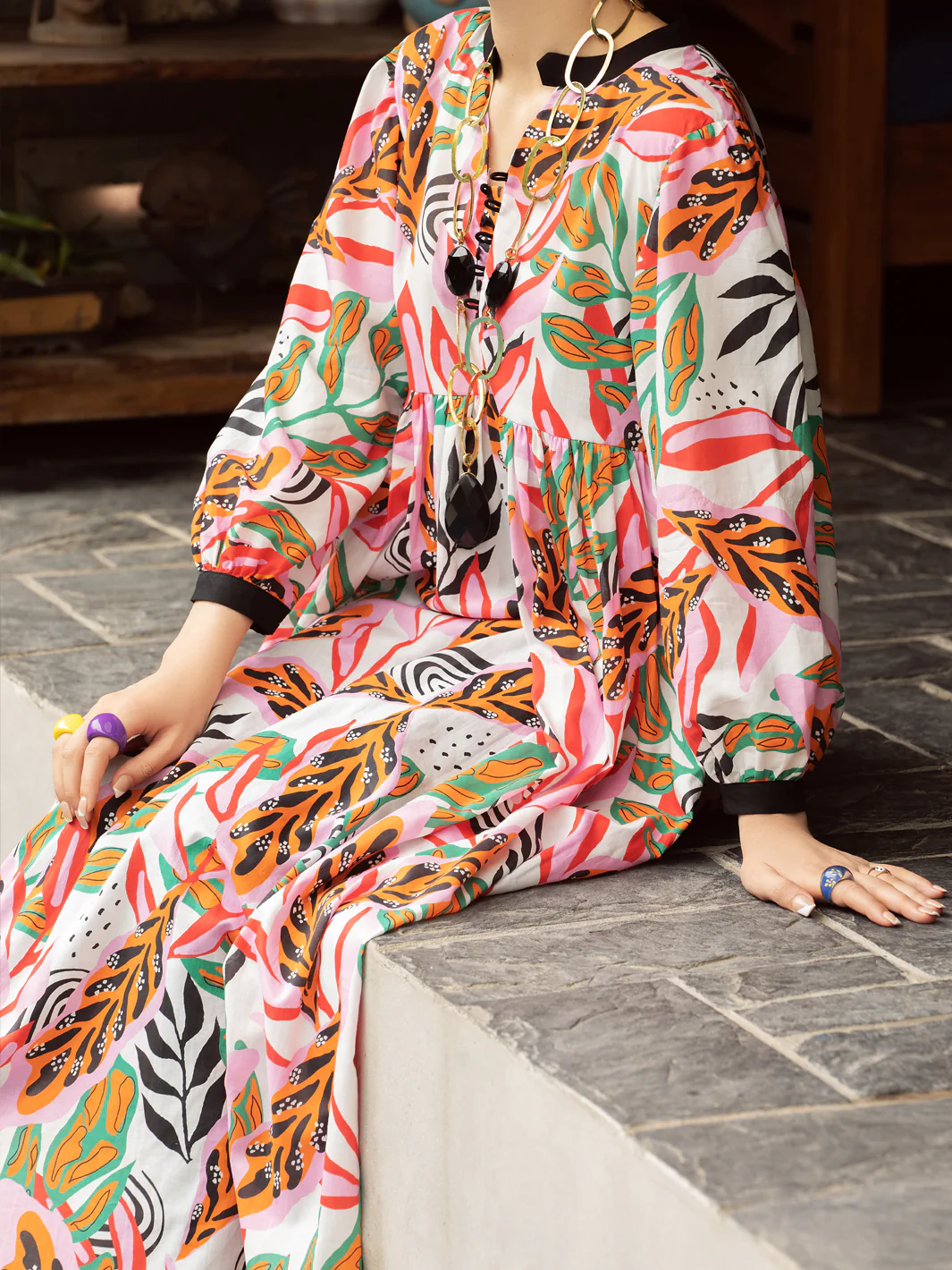 MULTICOLOR CAMBRIC KURTI | AL-LK-US-842/FB-842A - Image 7