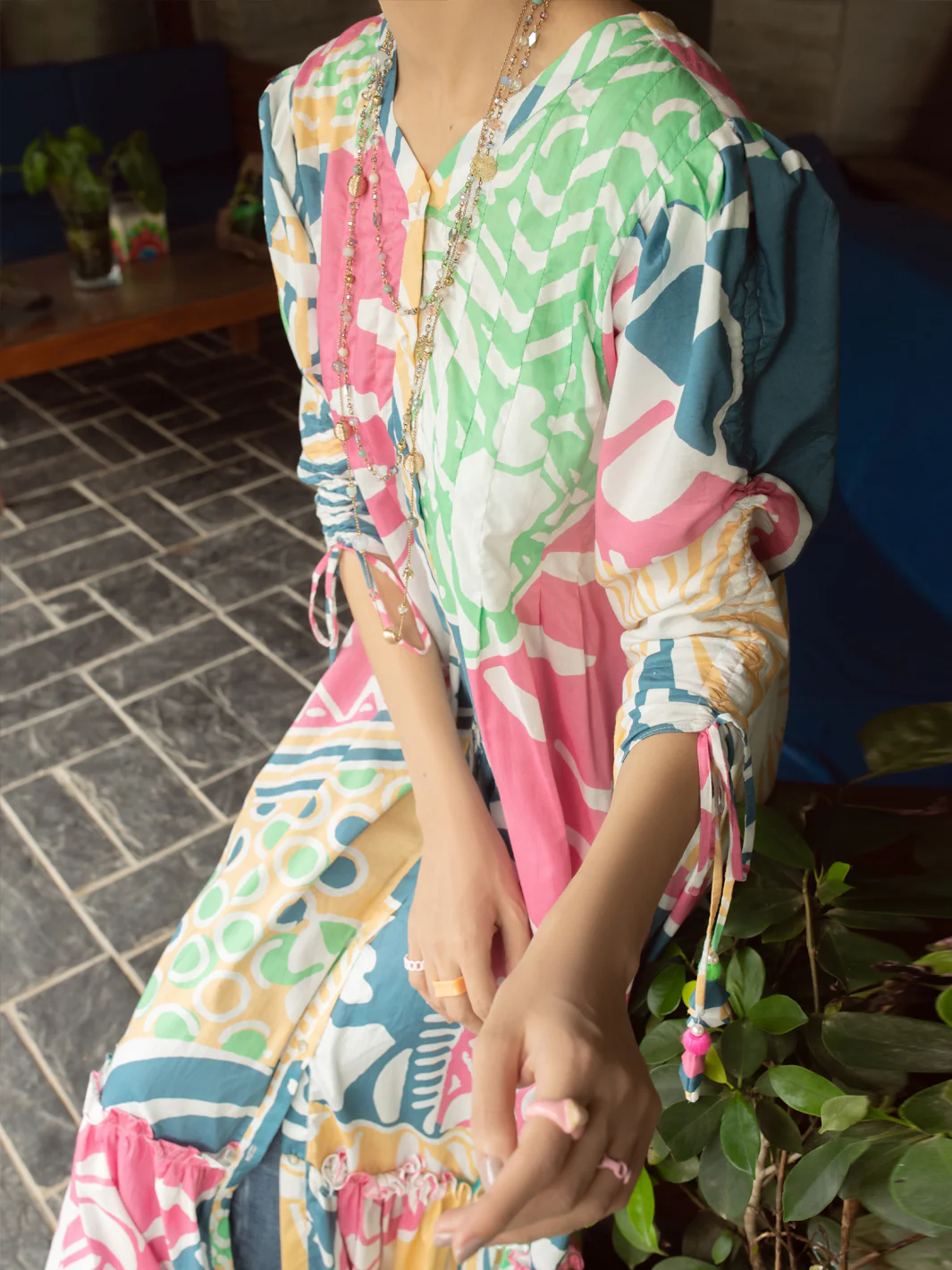 MULTICOLOR CAMBRIC KURTI | AL-LK-US-848/FB-848A - Image 3