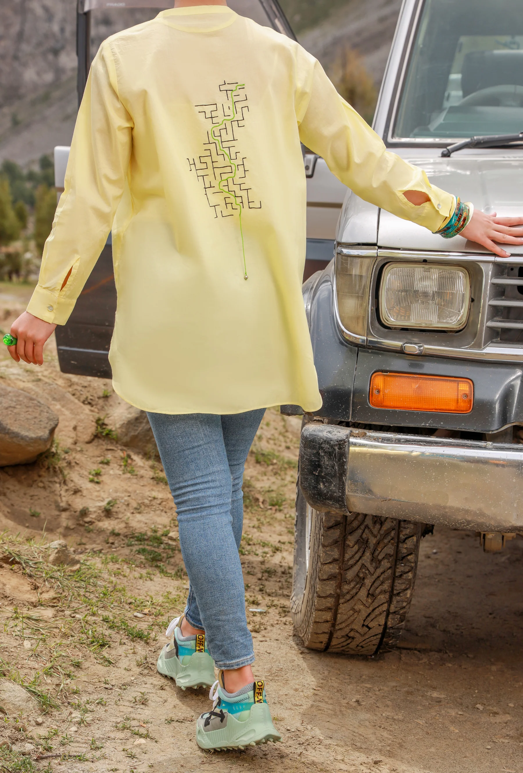 LIME YELLOW DYED KURTI | AL-LK-US-850/RFD - Image 2