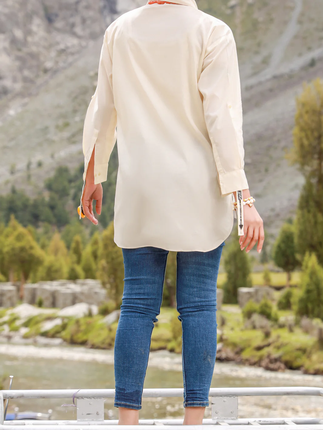 CREAM DYED KURTI | AL-LK-US-851/RFD - Image 2