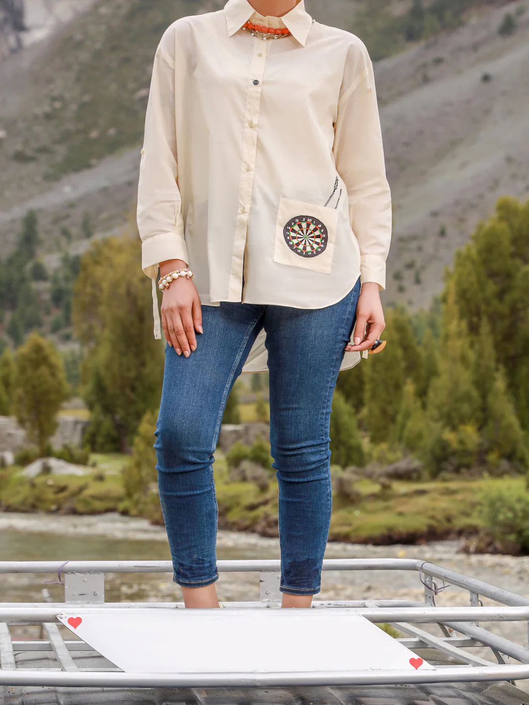 CREAM DYED KURTI | AL-LK-US-851/RFD - Image 3