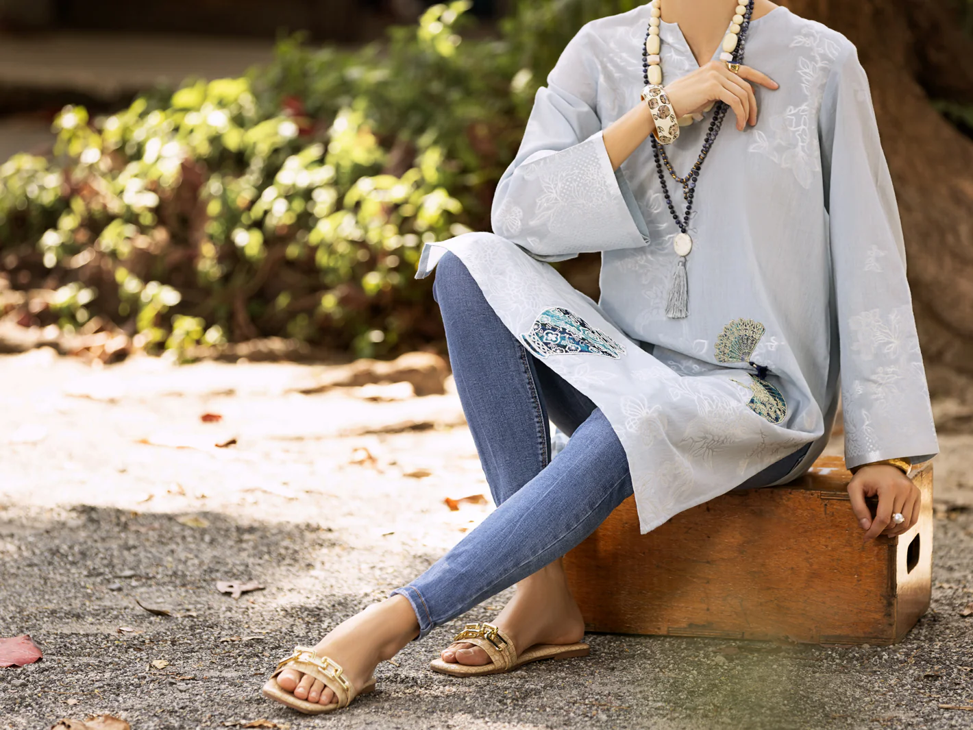 SKY BLUE LAWN KURTI | AL-LK-US-893/LK-456A - Image 4