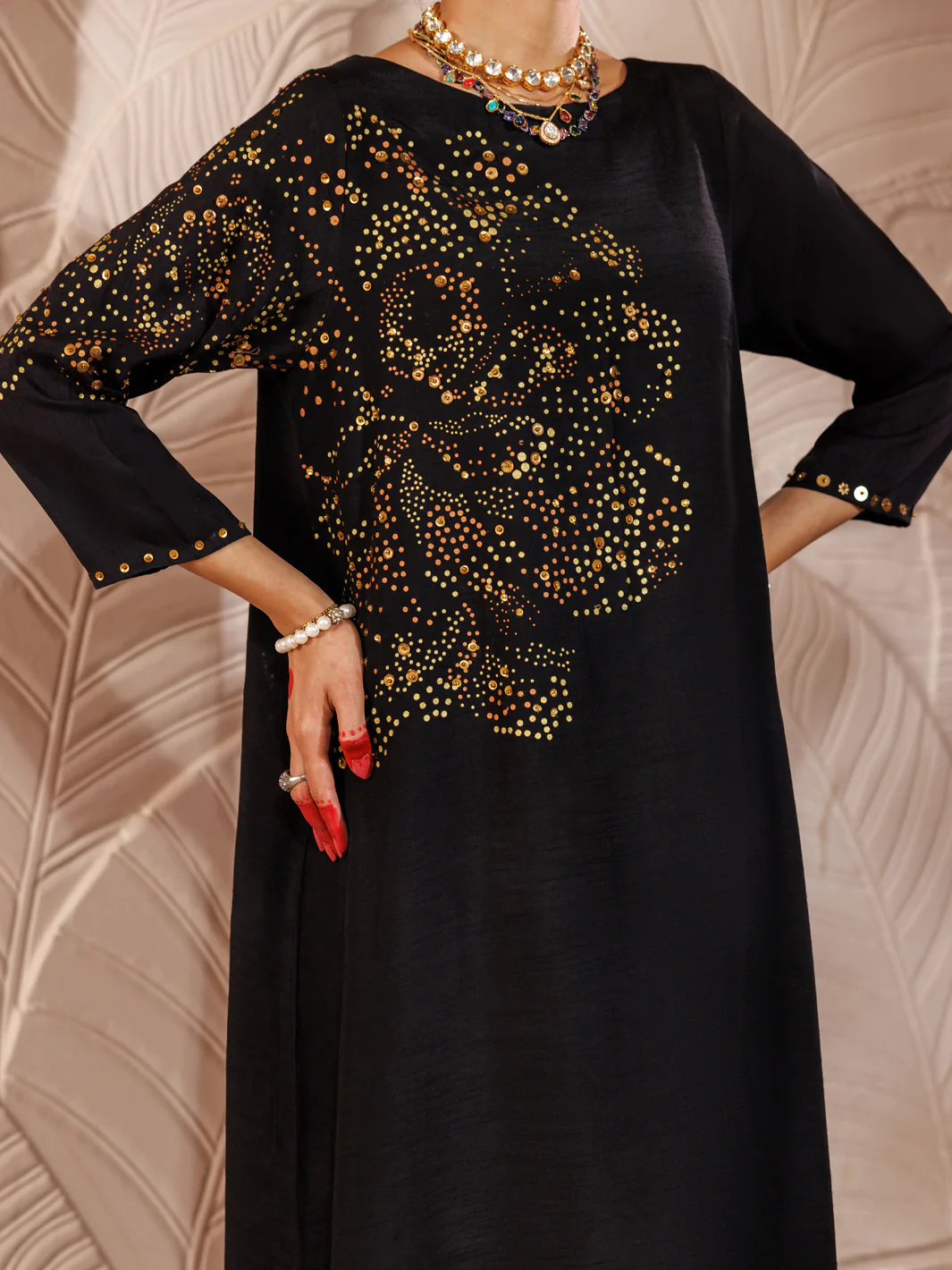 BLACK RAW SILK 2PC STITCHED | AL-LS-LKS-476/AM-2987A - Image 2