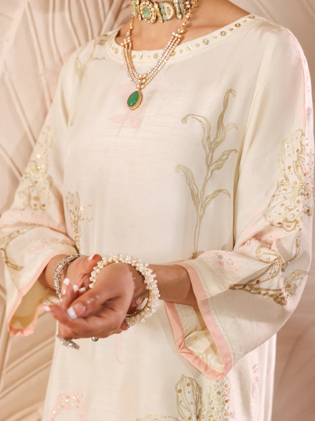 OFF WHITE RAW SILK 2PC STITCHED | AL-LS-LKS-480/AM-2987B - Image 4
