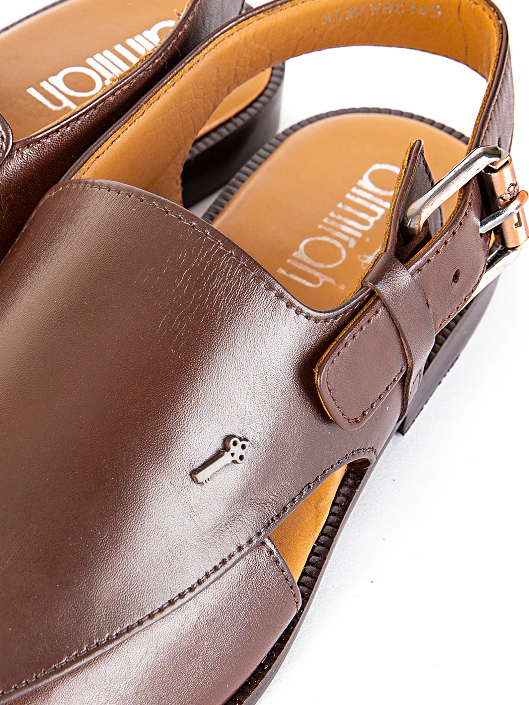 DARK BROWN LEATHER PESHAWARI SANDALS | AL-MFW-HC-US-145-R2 - Image 2