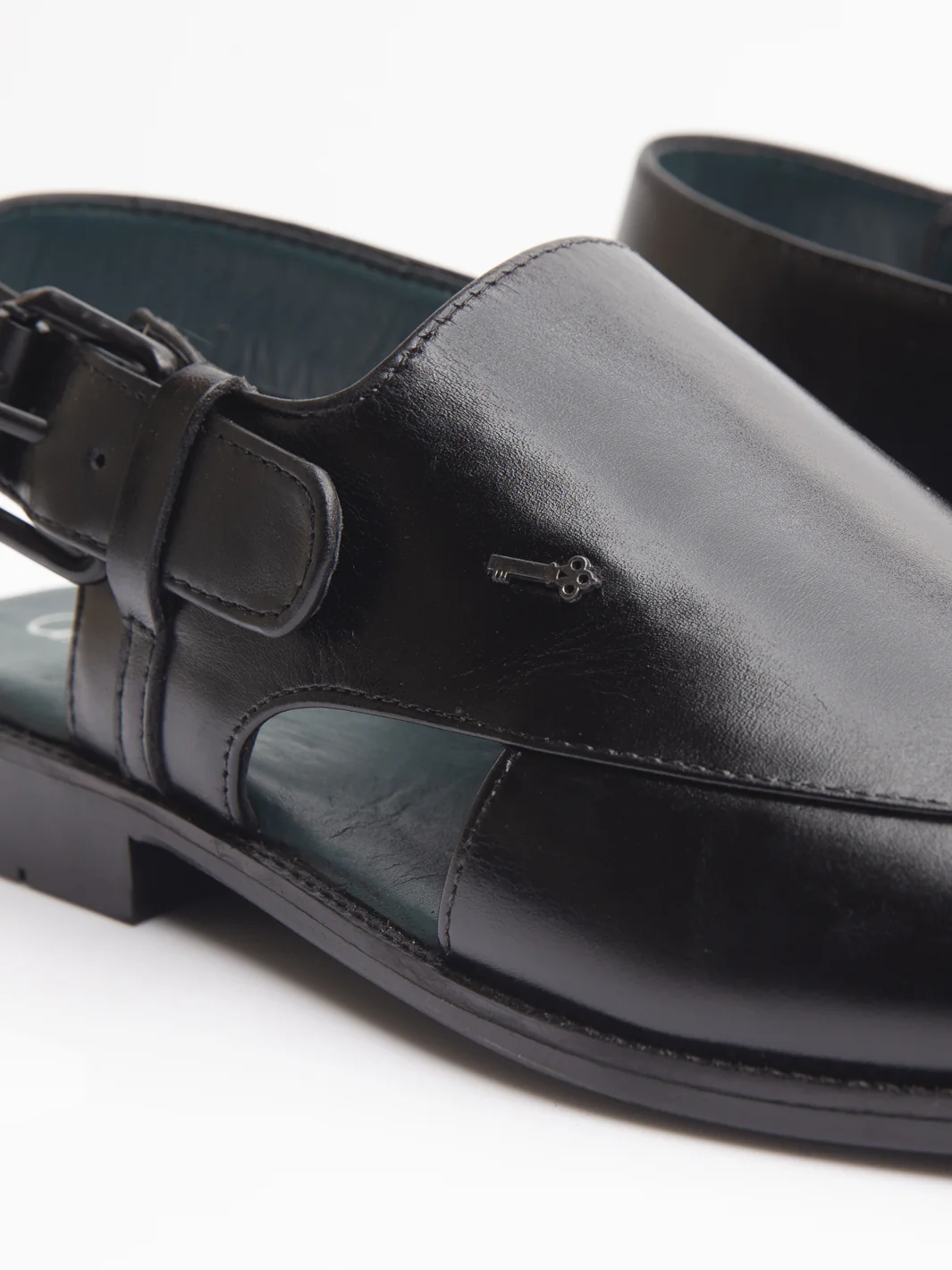 BLACK LEATHER PESHAWARI SANDALS | AL-MFW-HC-US-147-R1 - Image 2