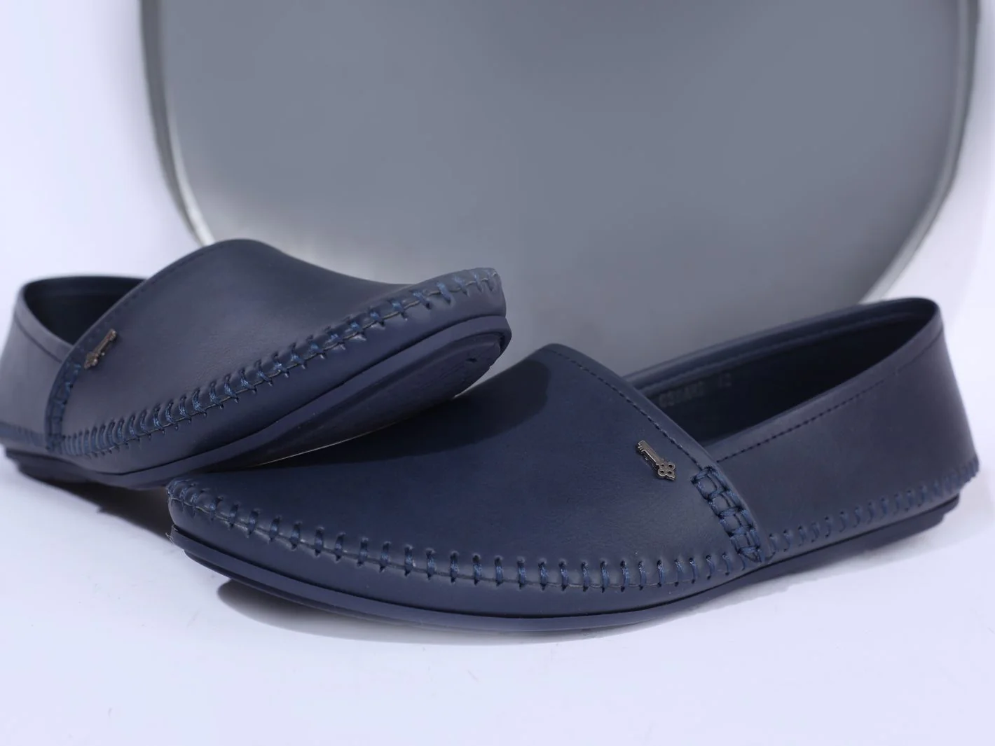 NAVY BLUE LEATHER SHOES | AL-MSHO-US-011-R1-21 - Image 2