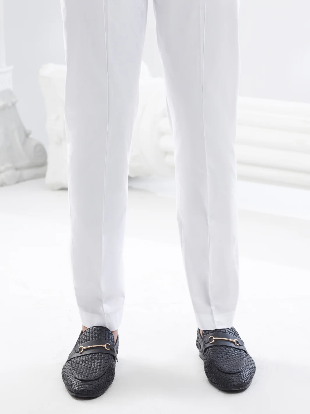 WHITE COTTON TROUSERS | AL-MTR-008W-R25/JJ-8775-A8 - Image 2