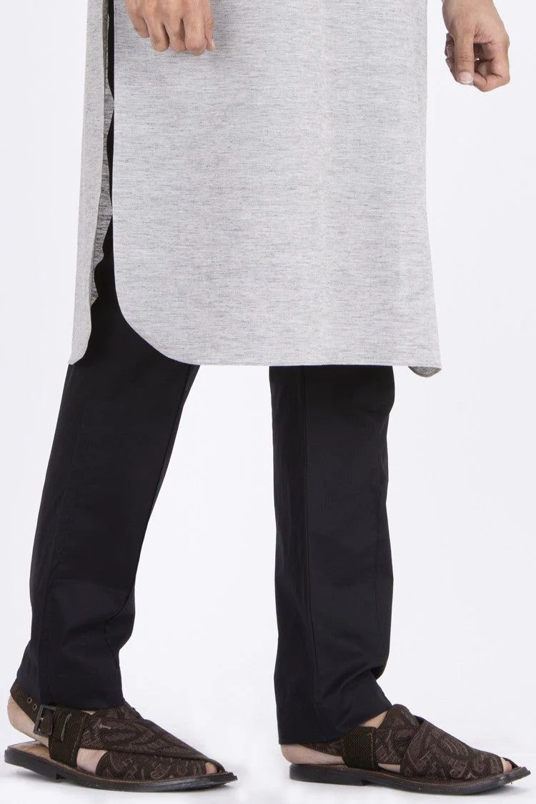 BLACK COTTON TROUSERS | AL-MTR-US-008B-R14/AM-956-1B - Image 2