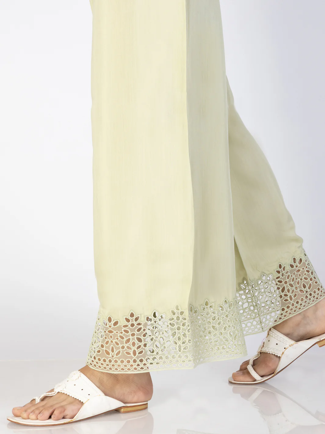 PISTACHIO GREEN MAPPLE SILK TROUSERS | AL-T-696/AM-2329A - Image 2
