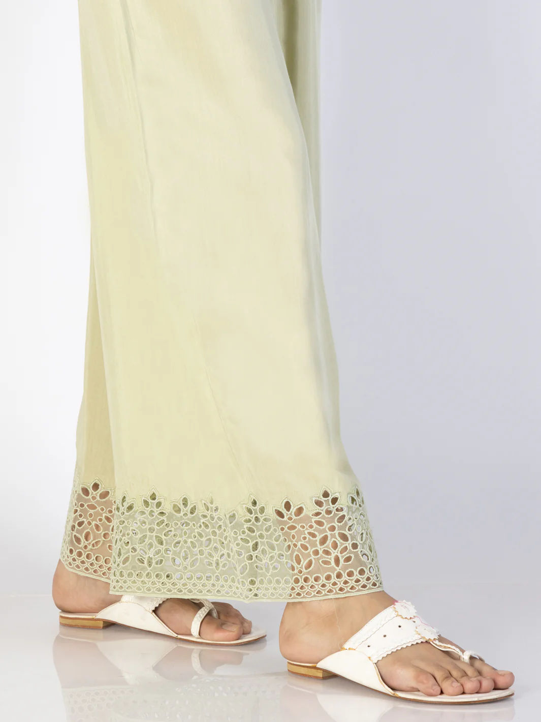 PISTACHIO GREEN MAPPLE SILK TROUSERS | AL-T-696/AM-2329A - Image 3