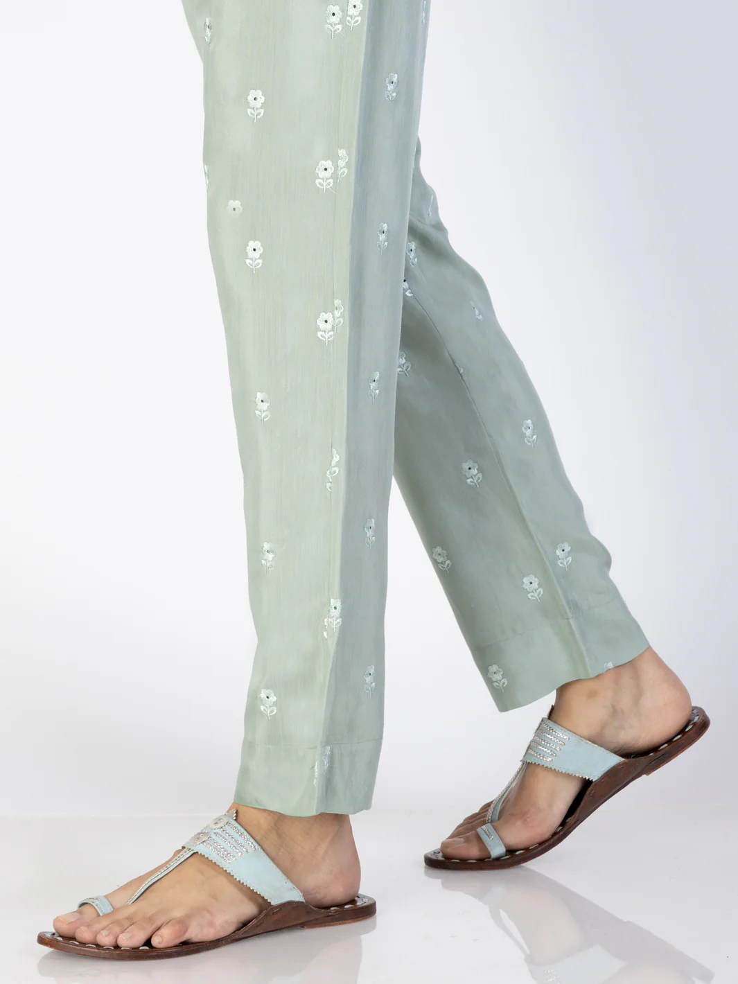 PISTACHIO GREEN VISCOSE TROUSERS | AL-T-698/AM-2046A - Image 2