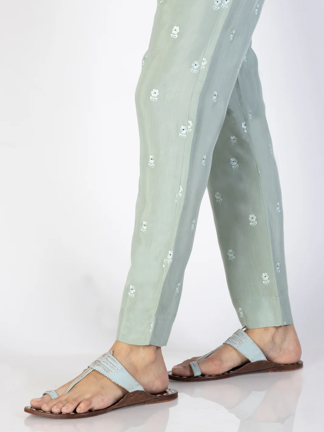 PISTACHIO GREEN VISCOSE TROUSERS | AL-T-698/AM-2046A - Image 3