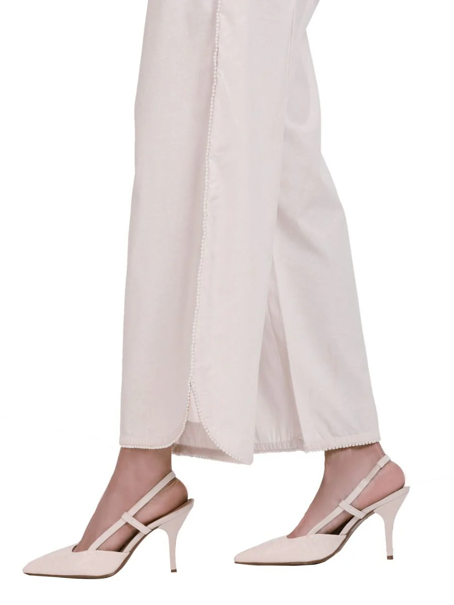 OFF WHITE KARANDI SILK TROUSERS | AL-T-US-490/AM-2285J - Image 2