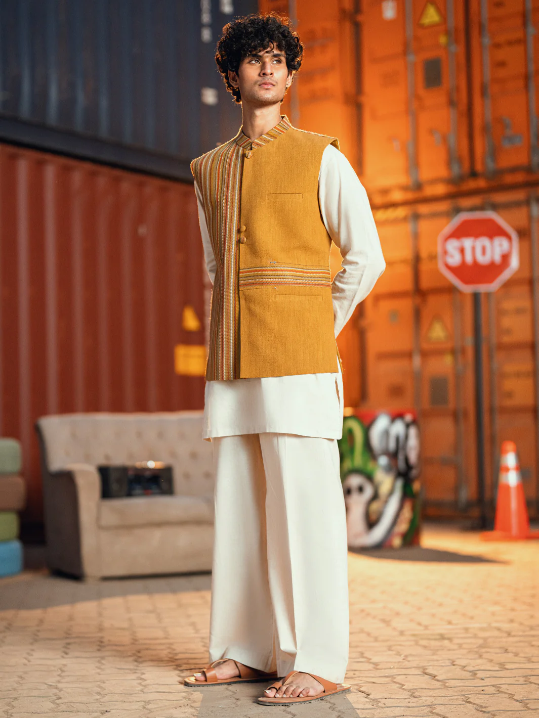 MUSTARD WAISTCOAT | AL-WC-493/JJ-8094A - Image 2
