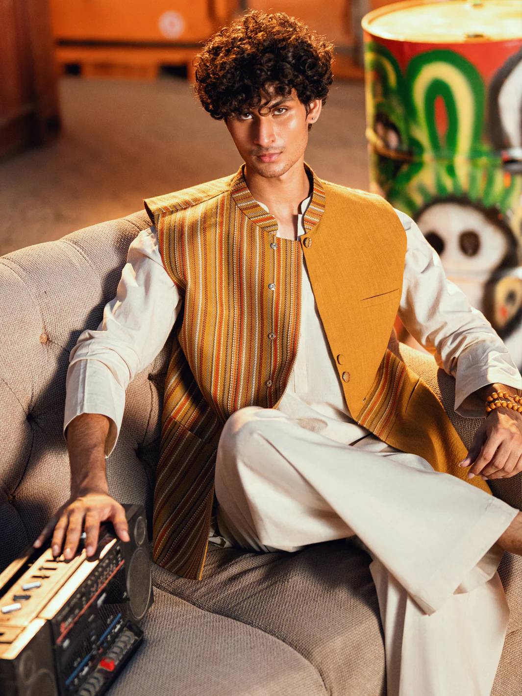 MUSTARD WAISTCOAT | AL-WC-493/JJ-8094A - Image 5
