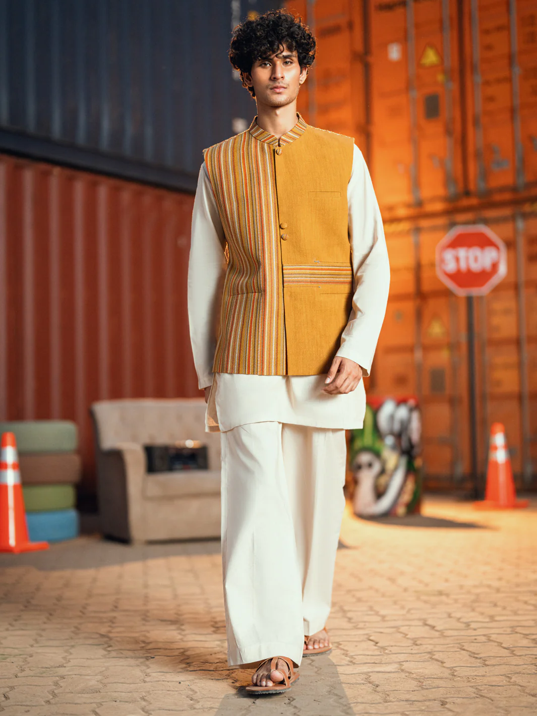MUSTARD WAISTCOAT | AL-WC-493/JJ-8094A - Image 7